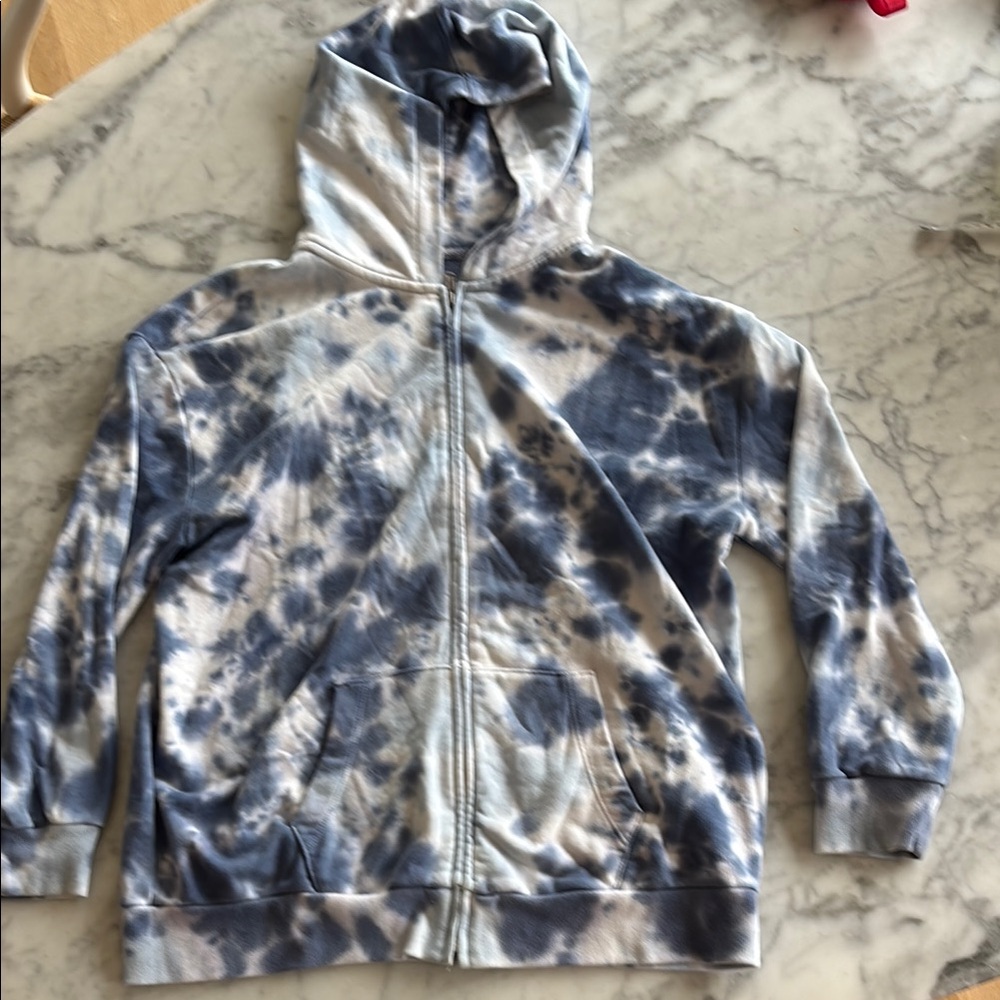 Gap Teen Blue Tie-Dye Zip-Up Hoodie